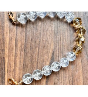 Çanta Aksesuar 38 Cm Şeffaf Yuvarlak-Bakır Petek Model  Çanta Sapı Light Metalli