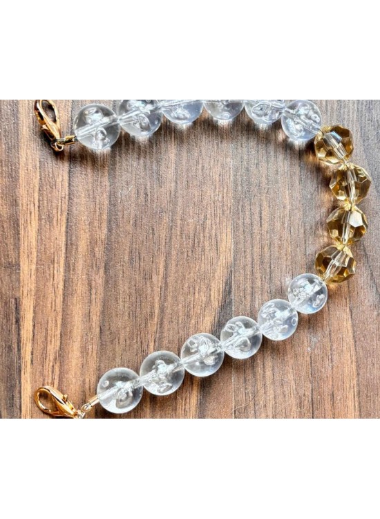 Çanta Aksesuar 38 Cm Şeffaf Yuvarlak-Bakır Petek Model  Çanta Sapı Light Metalli