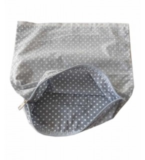 Çanta Aksesuar 38X38 Cm Dikilmiş Halde Fermuarlı Astar Gri Puantiyeli