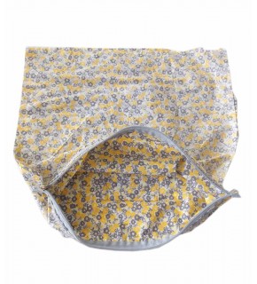 Çanta Aksesuar 38X38 Cm Dikilmiş Halde Fermuarlı Astar Gri-Sarı Çiçek