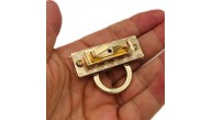 Çanta Aksesuar 4.5x3 Cm Light Gold Halkalı Kilit