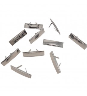 Çanta Aksesuar 4.8x1.4 cm Metal Etiket Plaka Süs Gümüş Renk 10 Adet