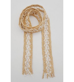 Çanta Aksesuar 4 cm Bej Beyaz Renk Hasır Örgü Model Kolon 1 Metre