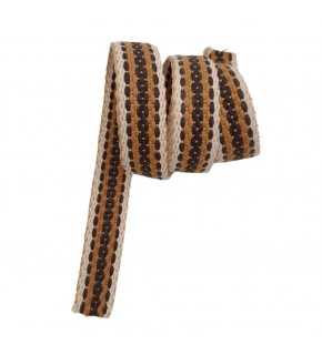 Çanta Aksesuar 4 cm Jüt Kolon Zincir Desen Kahve Tonları 1 Metre