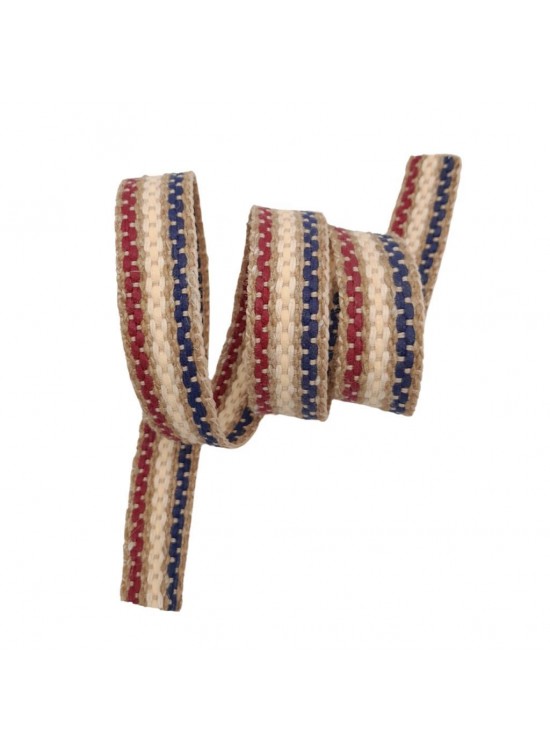 Çanta Aksesuar 4 cm Jüt Kolon Zincir Desen Lacivert Bordo Krem 1 Metre