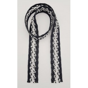 Çanta Aksesuar 4 cm Siyah Beyaz Renk Hasır Örgü Model Kolon 1 Metre