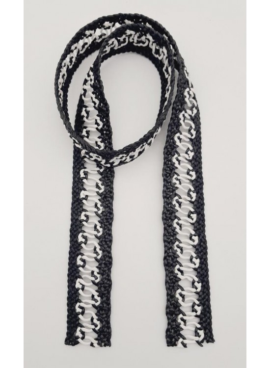 Çanta Aksesuar 4 cm Siyah Beyaz Renk Hasır Örgü Model Kolon 1 Metre