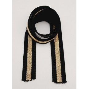 Çanta Aksesuar 4 Cm Siyah Renk Simli Polyester Kolon 2 Metre