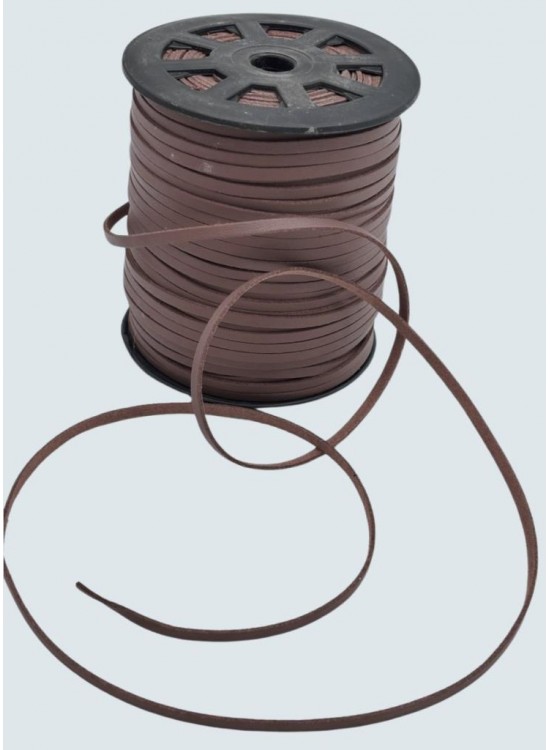 Çanta Aksesuar 4 mm Kahve Renk Suni Deri İp 5 Metre