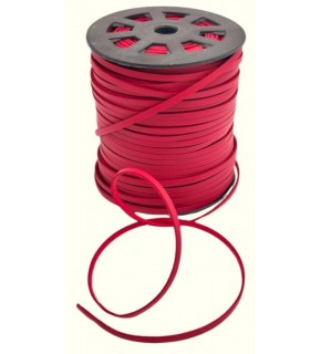 Çanta Aksesuar 4 mm Kırmızı Renk Suni Deri İp 5 Metre