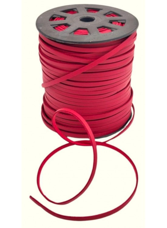 Çanta Aksesuar 4 mm Kırmızı Renk Suni Deri İp 5 Metre