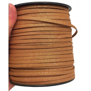 Çanta Aksesuar 4 mm Simli Gold Renk Suni Deri İp 5 Metre