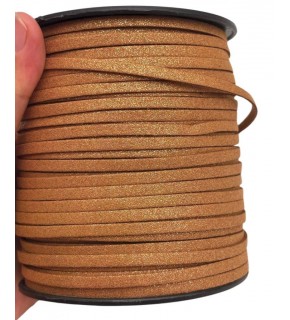 Çanta Aksesuar 4 mm Simli Gold Renk Suni Deri İp 5 Metre