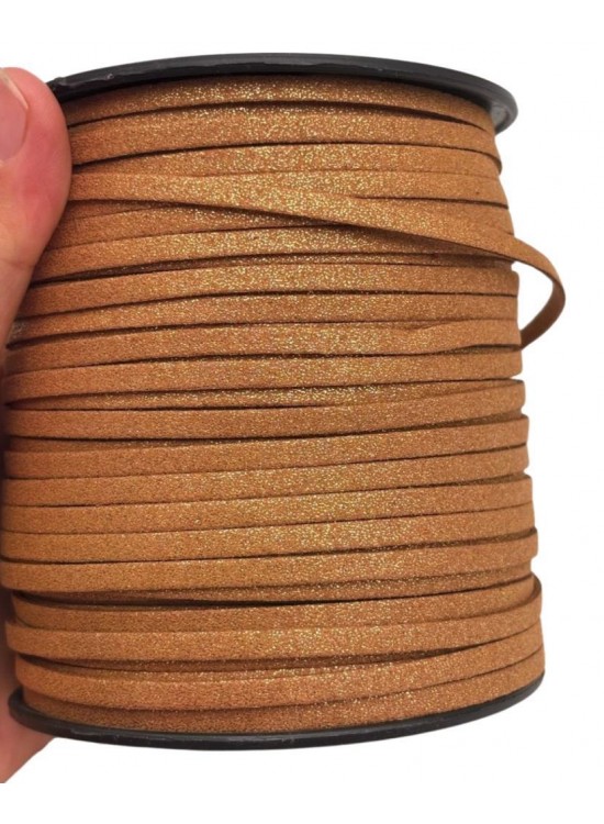 Çanta Aksesuar 4 mm Simli Gold Renk Suni Deri İp 5 Metre