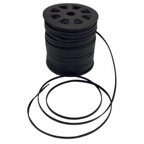 Çanta Aksesuar 4 mm Siyah Renk Suni Deri İp 5 Metre