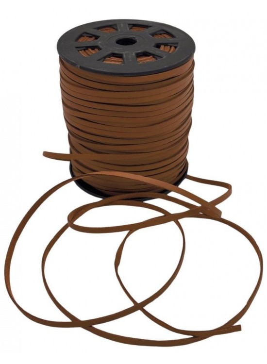 Çanta Aksesuar 4 mm Sütlü Kahve Renk Suni Deri İp 5 Metre