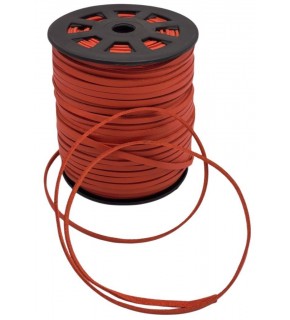 Çanta Aksesuar 4 mm Turuncu-Taba Renk Suni Deri İp 5 Metre