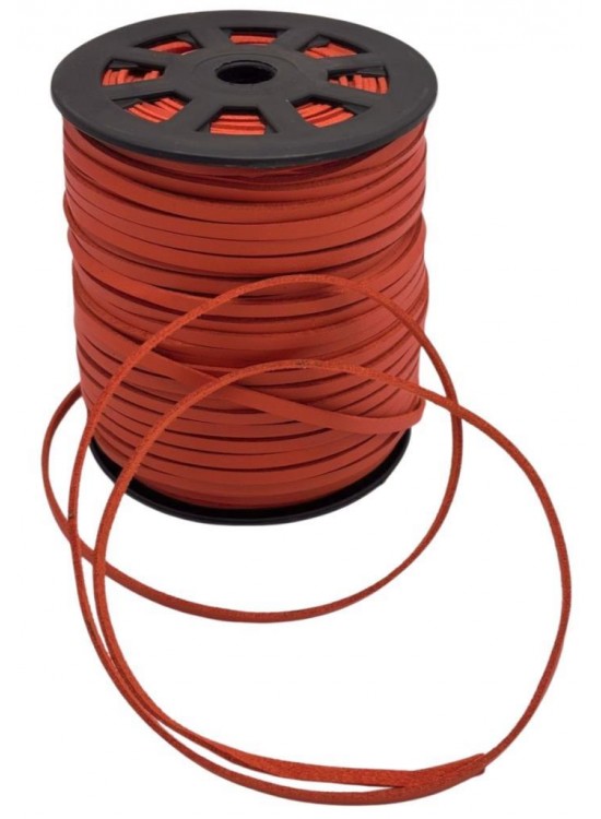 Çanta Aksesuar 4 mm Turuncu-Taba Renk Suni Deri İp 5 Metre