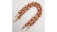 Çanta Aksesuar 40 cm Ahşap Oval Boncuklu Taba Renk Kancalı Çift Sap Light Gold Metalli Çanta Aksesuar 40 cm Ahşap Oval Boncuklu Taba Renk Kancalı Çift Sap Light Gold Metalli