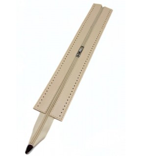 Çanta Aksesuar 40 cm Derili Fermuar Krem Renk Gümüş  Renk Metalli