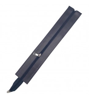 Çanta Aksesuar 40 cm Derili Fermuar Lacivert Renk Gümüş Metalli