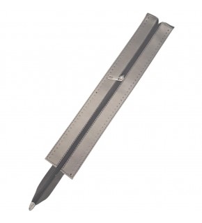 Çanta Aksesuar 40 cm Derili Fermuar Parlak Gri Renk Gümüş Metalli