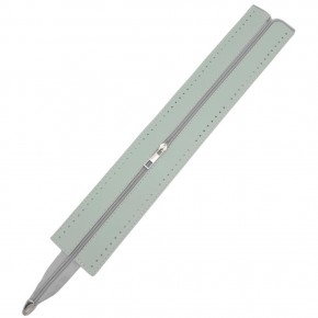 Çanta Aksesuar 40 cm Derili Fermuar Su Yeşili Renk Gümüş Metalli