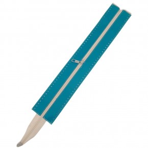 Çanta Aksesuar 40 cm Derili Fermuar Turkuaz Renk Gümüş Metalli