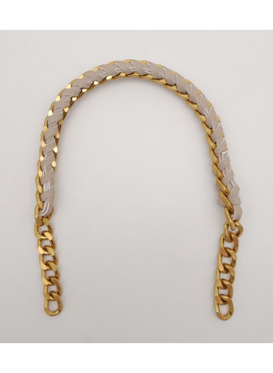 Çanta Aksesuar 40 cm Derili Zincir Bej Renk Açık Antik Metalli Çanta Aksesuar 40 cm Derili Zincir Bej Renk Açık Antik Metalli