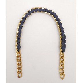 Çanta Aksesuar 40 cm Derili Zincir Lacivert Renk Açık Antik Metalli