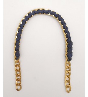 Çanta Aksesuar 40 cm Derili Zincir Lacivert Renk Açık Antik Metalli