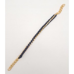 Çanta Aksesuar 40 cm Derili Zincir Lacivert Renk Light Gold Metalli