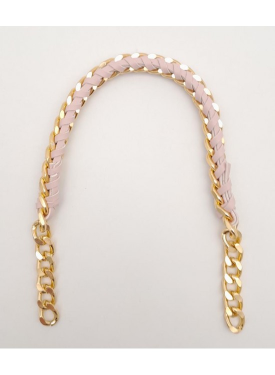 Çanta Aksesuar 40 cm Derili Zincir Pudra Renk Light Gold Metalli