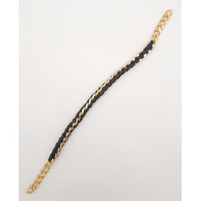 Çanta Aksesuar 40 cm Derili Zincir Siyah Renk Light Gold Metalli