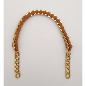 Çanta Aksesuar 40 cm Derili Zincir Taba Renk Açık Antik Metalli