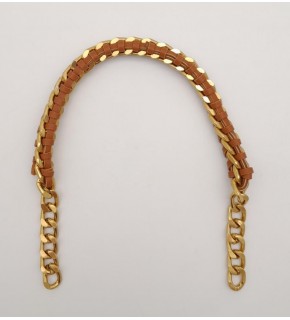 Çanta Aksesuar 40 cm Derili Zincir Taba Renk Açık Antik Metalli