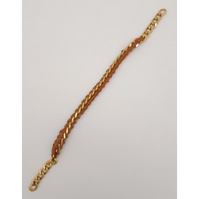 Çanta Aksesuar 40 cm Derili Zincir Taba Renk Açık Antik Metalli