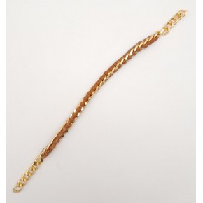 Çanta Aksesuar 40 cm Derili Zincir Taba Renk Light Gold Metalli