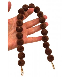 Çanta Aksesuar 40 Cm Kadife  Koyu Kahve Çanta Sapı Kancalı