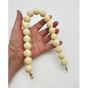 Çanta Aksesuar 40 Cm Kadife Krem Renk Çanta Sapı Kancalı Light Gold Metalli