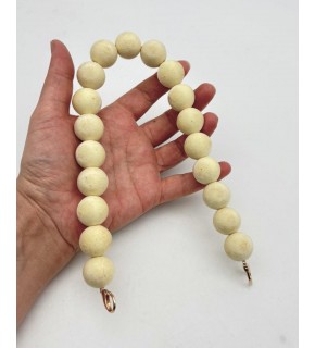 Çanta Aksesuar 40 Cm Kadife Krem Renk Çanta Sapı Kancalı Light Gold Metalli