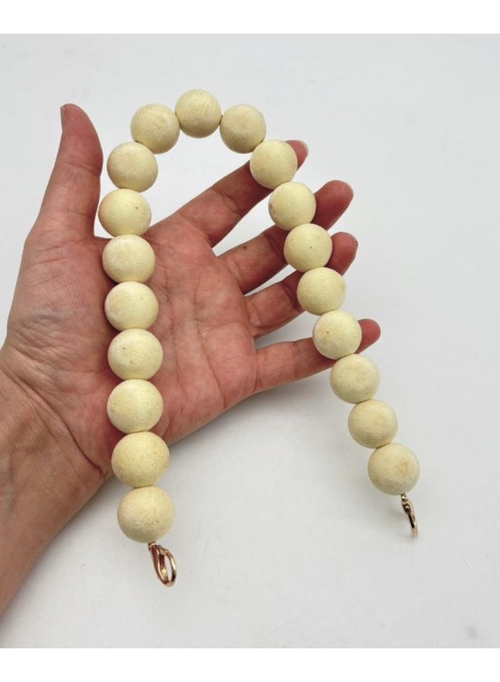 Çanta Aksesuar 40 Cm Kadife Krem Renk Çanta Sapı Kancalı Light Gold Metalli