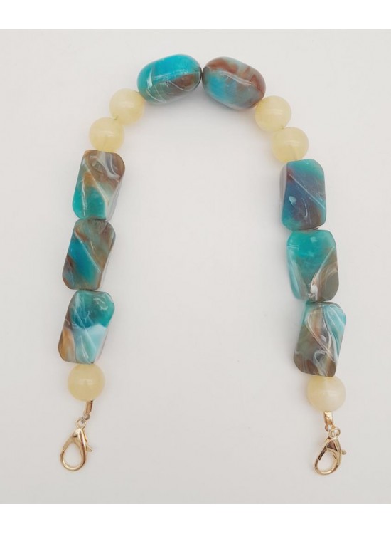 Çanta Aksesuar 40 cm Kancalı Akrilik Zincir Light Gold Metalli No:02