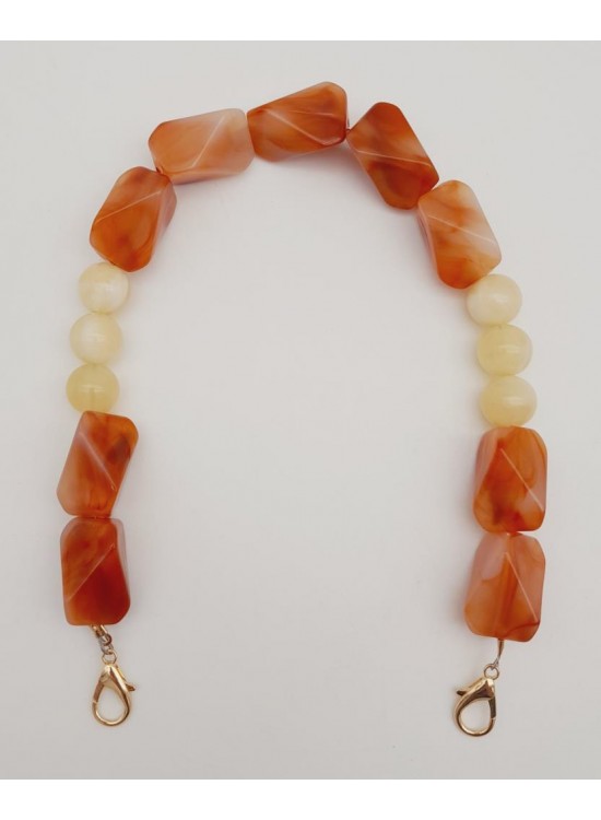 Çanta Aksesuar 40 cm Kancalı Akrilik Zincir Light Gold Metalli No:03