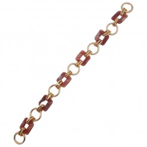 Çanta Aksesuar 40 cm Kare Akrilik Yaylı Halkalı Çanta Zinciri Gül Kurusu Renk Light Gold Metalli