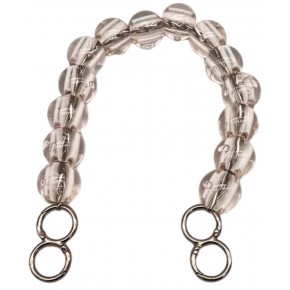 Çanta Aksesuar 40 Cm Şeffaf  Boncuklu Çanta Sapı Gümüş Metalli 8 Model Halkalı