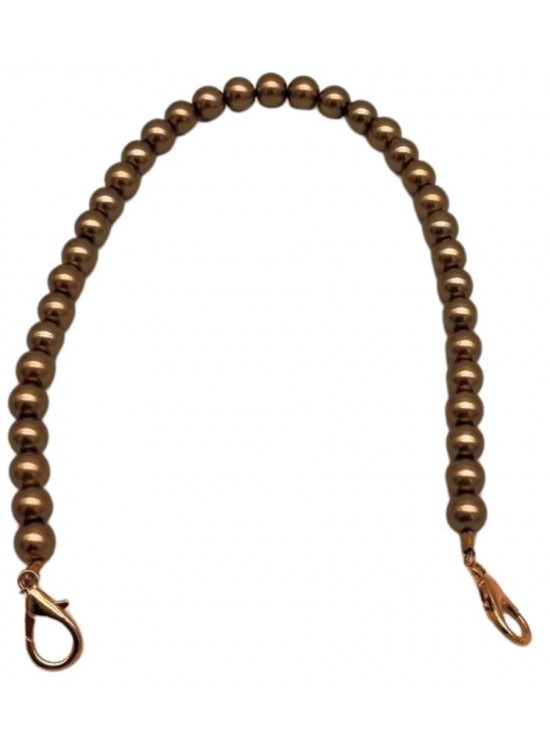 Çanta Aksesuar 40 Cm  Vizon Minik Boncuklu Model  Çanta Sapı Light Metalli