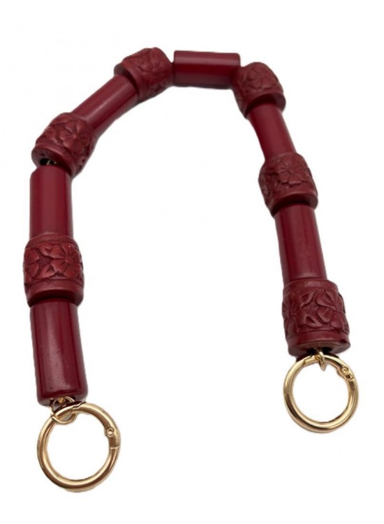 Çanta Aksesuar 41 Cm Bordo Renk Çanta Sapı Kancalı Light Gold Metalli