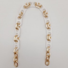 Çanta Aksesuar 42 Cm Akrilik Görünümlü Beyaz Plastik Zincir Köprü Model