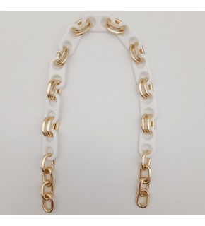 Çanta Aksesuar 42 Cm Akrilik Görünümlü Beyaz Plastik Zincir Köprü Model